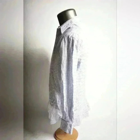 Luxe STILE LATINO Napoli Light Blue Check Cotton Dress Shirt 16.5/44EU Italy - Picture 3 of 11